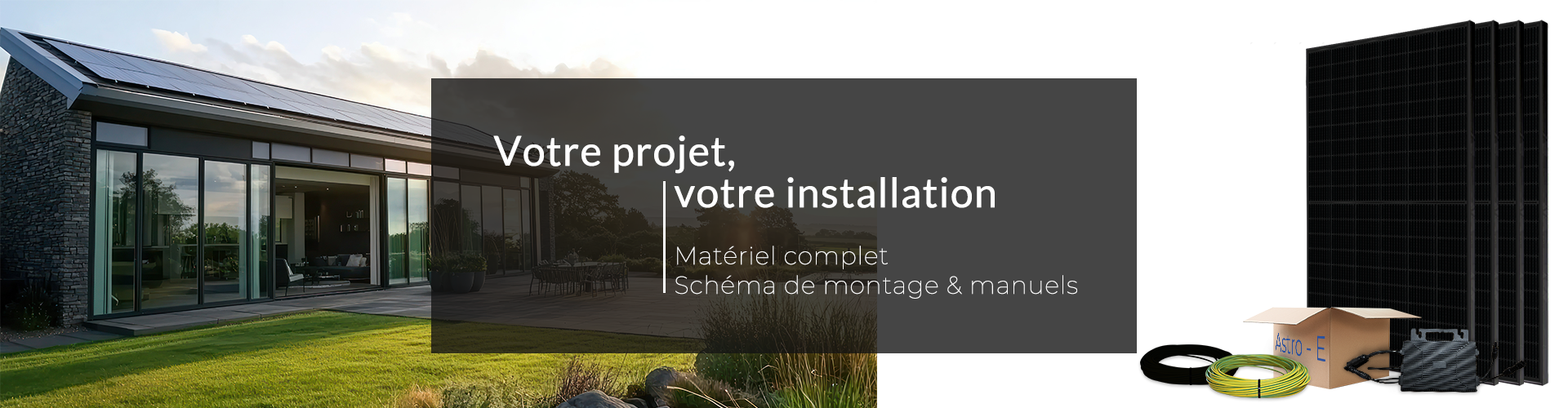 Votre projet, votre installation.Matériel complet, Schéma de montage & manuels.Kit solaire panneaux solaires câbles et micro-onduleur